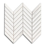 Famea Statuario Lucido Chevron Porcelain Mosaic Tile Famea Statuario Lucido Chevron Porcelain Mosaic Tile - American Tile Depot