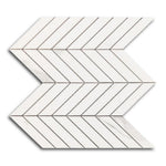 Famea Statuario Lucido Chevron Porcelain Mosaic Tile Famea Statuario Lucido Chevron Porcelain Mosaic Tile - American Tile Depot