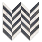 Famea Statuario-Marquinia Mix Lucido Chevron Porcelain Mosaic Tile Famea Statuario-Marquinia Mix Lucido Chevron Porcelain Mosaic Tile - American Tile Depot