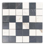 Famea Statuario-Marquinia Mix Soft Square Porcelain Mosaic Tile Famea Statuario-Marquinia Mix Soft Square Porcelain Mosaic Tile - American Tile Depot