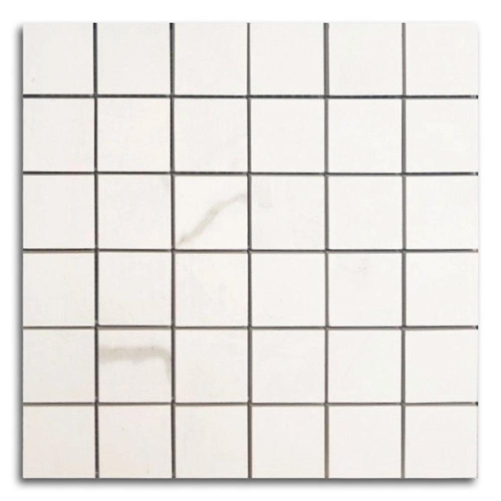 Famea Statuario Soft Square Porcelain Mosaic Tile Famea Statuario Soft Square Porcelain Mosaic Tile - American Tile Depot