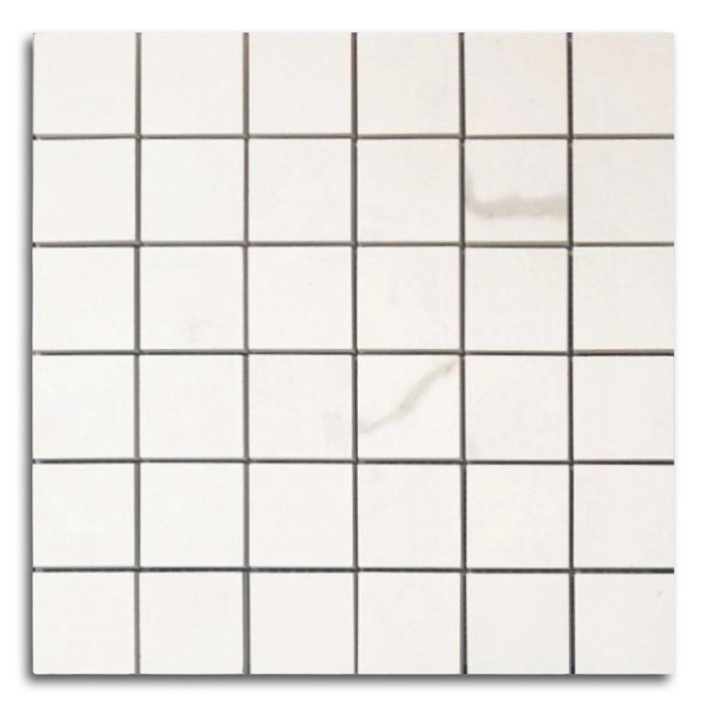 Famea Statuario Soft Square Porcelain Mosaic Tile Famea Statuario Soft Square Porcelain Mosaic Tile - American Tile Depot