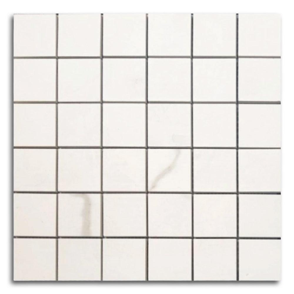 Famea Statuario Soft Square Porcelain Mosaic Tile Famea Statuario Soft Square Porcelain Mosaic Tile - American Tile Depot