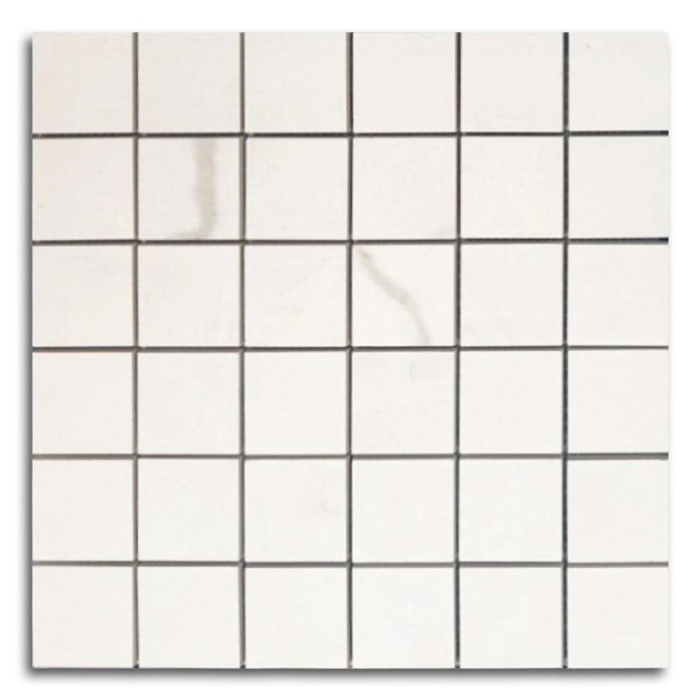 Famea Statuario Soft Square Porcelain Mosaic Tile Famea Statuario Soft Square Porcelain Mosaic Tile - American Tile Depot