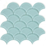 Fish Scale Mint Glossy Glass Mosaic Tile Fish Scale Mint Glossy Glass Mosaic Tile - American Tile Depot