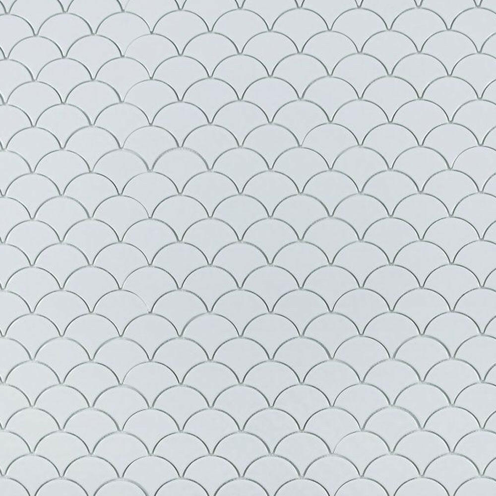 Fish Scale Snow Glossy Glass Mosaic Tile Fish Scale Snow Glossy Glass Mosaic Tile - American Tile Depot