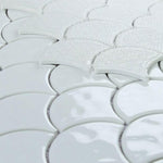 Fish Scale Snow Glossy Glass Mosaic Tile Fish Scale Snow Glossy Glass Mosaic Tile - American Tile Depot