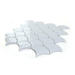 Fish Scale Snow Glossy Glass Mosaic Tile Fish Scale Snow Glossy Glass Mosaic Tile - American Tile Depot
