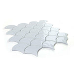 Fish Scale Snow Glossy Glass Mosaic Tile Fish Scale Snow Glossy Glass Mosaic Tile - American Tile Depot