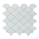 Fish Scale Snow Glossy Glass Mosaic Tile Fish Scale Snow Glossy Glass Mosaic Tile - American Tile Depot