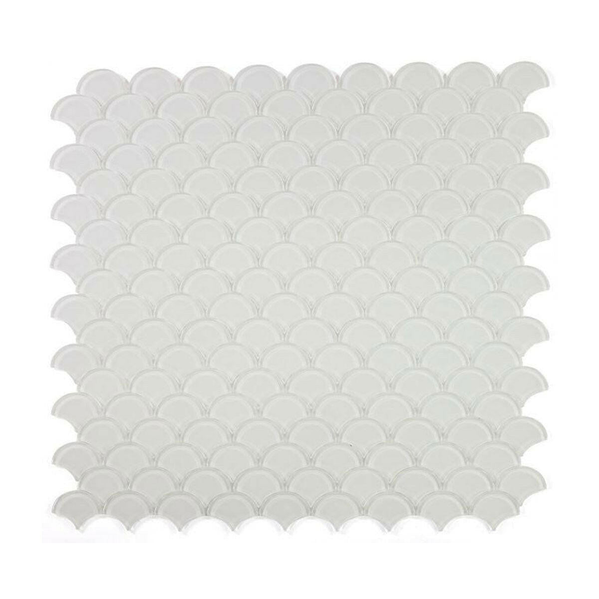 Fish Scale White Glass Glossy Glass Mosaic Tile Fish Scale White Glass Glossy Glass Mosaic Tile - American Tile Depot