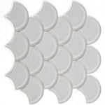 Fish Scale White Glass Glossy Glass Mosaic Tile Fish Scale White Glass Glossy Glass Mosaic Tile - American Tile Depot