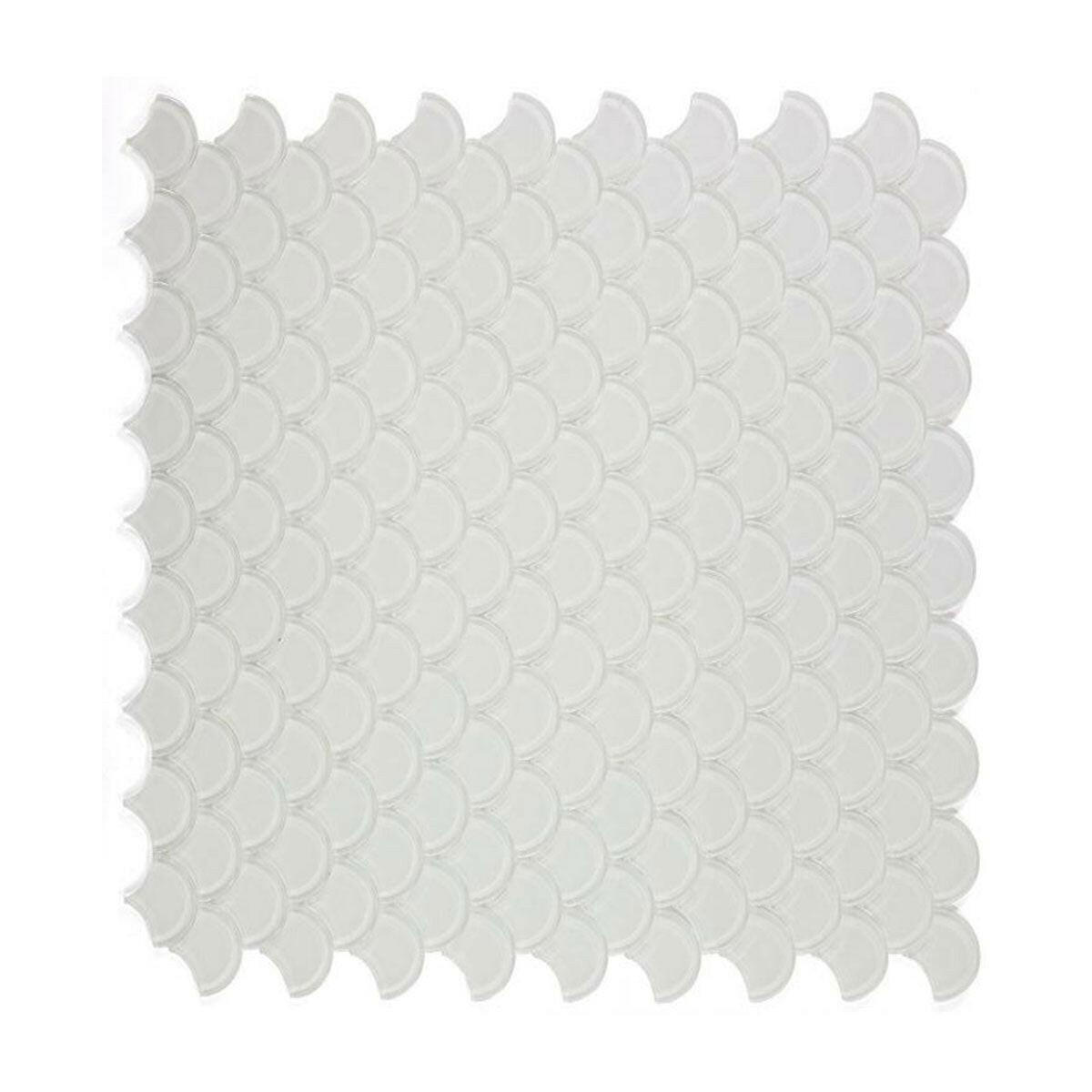 Fish Scale White Glass Glossy Glass Mosaic Tile Fish Scale White Glass Glossy Glass Mosaic Tile - American Tile Depot