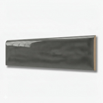 3x12 Flux Dark Gray Ceramic Bullnose Tile - American Tile Depot
