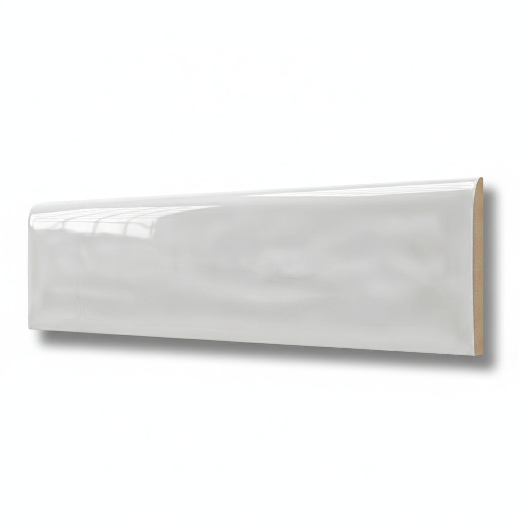 3x12 Flux White Ceramic Bullnose Tile - American Tile Depot