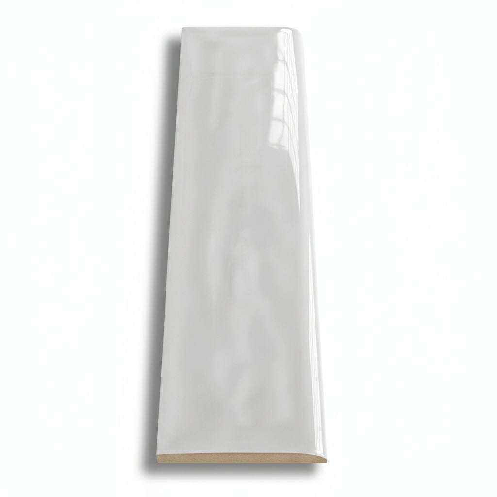 3x12 Flux White Ceramic Bullnose Tile - American Tile Depot