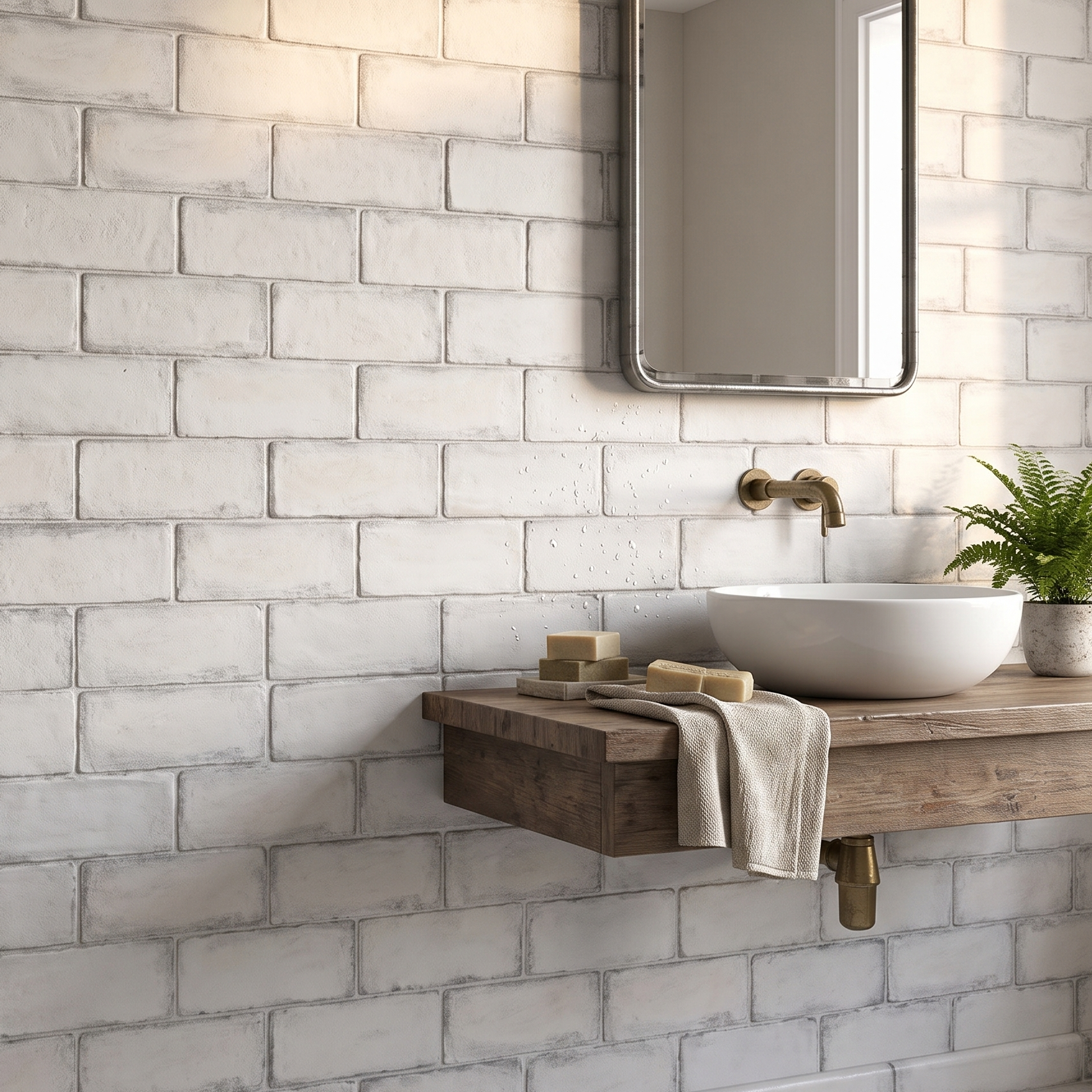 6x12 Mirambell Blanco Matte Brick Look Porcelain Tile - American Tile Depot