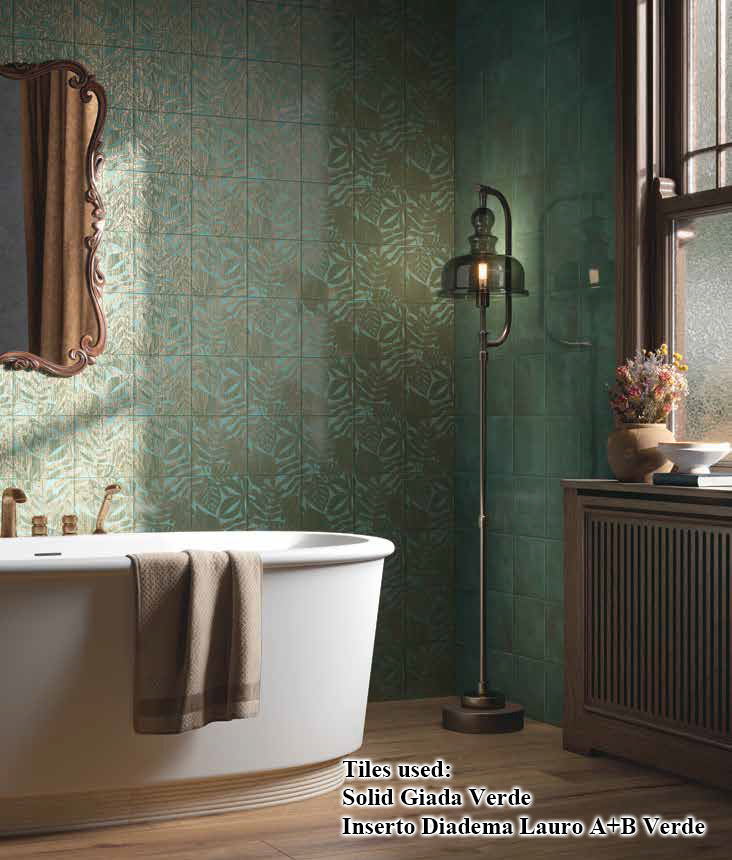 8x8 Giada Verde Solid Glossy Ceramic Wall Tile 8x8 Giada Verde Solid Glossy Ceramic Wall Tile - American Tile Depot