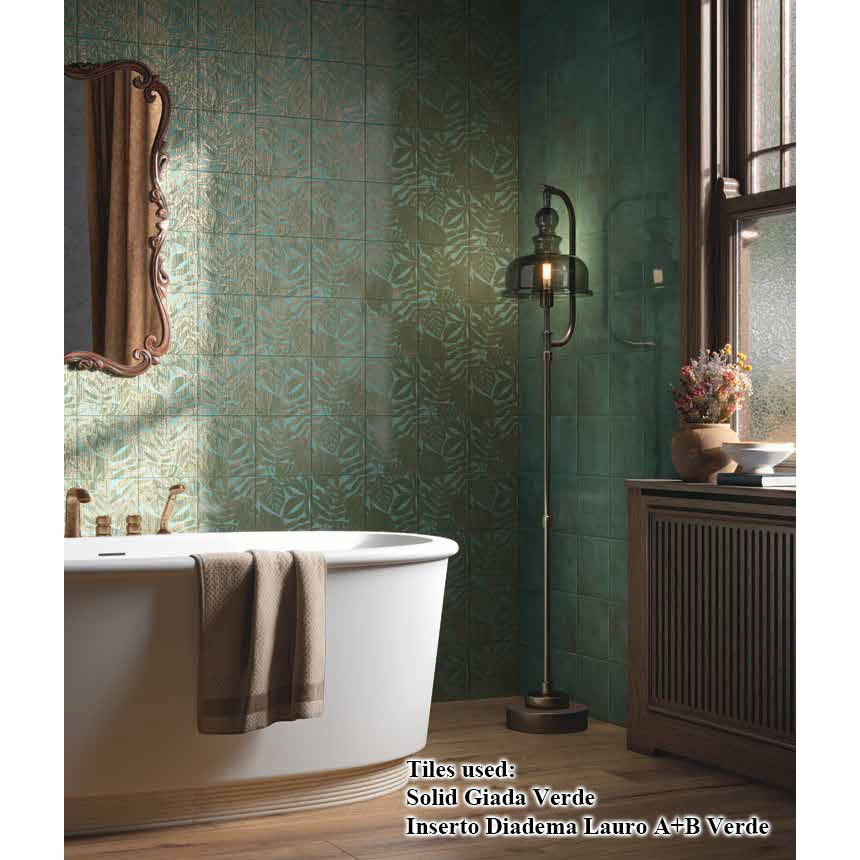 8x8 Giada Verde Solid Glossy Ceramic Wall Tile 8x8 Giada Verde Solid Glossy Ceramic Wall Tile - American Tile Depot