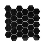 Gio Black Glossy 2" Hexagon Porcelain Mosaic Tile Gio Black Glossy 2" Hexagon Porcelain Mosaic Tile - American Tile Depot