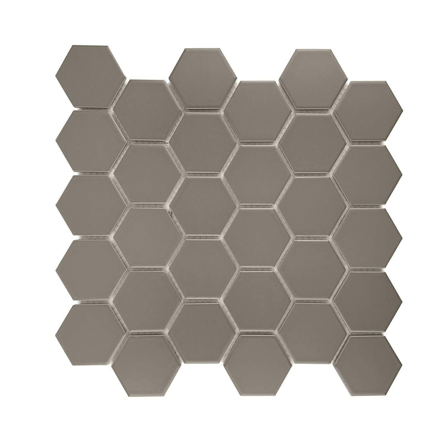Gio Taupe Matte 2" Hexagon Porcelain Mosaic Tile Gio Taupe Matte 2" Hexagon Porcelain Mosaic Tile - American Tile Depot