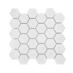 Gio White Glossy 2" Hexagon Porcelain Mosaic Tile Gio White Glossy 2" Hexagon Porcelain Mosaic Tile - American Tile Depot