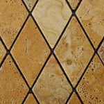 Gold / Yellow Travertine 2x4 Tumbled Diamond Mosaic Tile Gold / Yellow Travertine 2x4 Tumbled Diamond Mosaic Tile - American Tile Depot