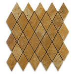 Gold / Yellow Travertine 2x4 Tumbled Diamond Mosaic Tile Gold / Yellow Travertine 2x4 Tumbled Diamond Mosaic Tile - American Tile Depot