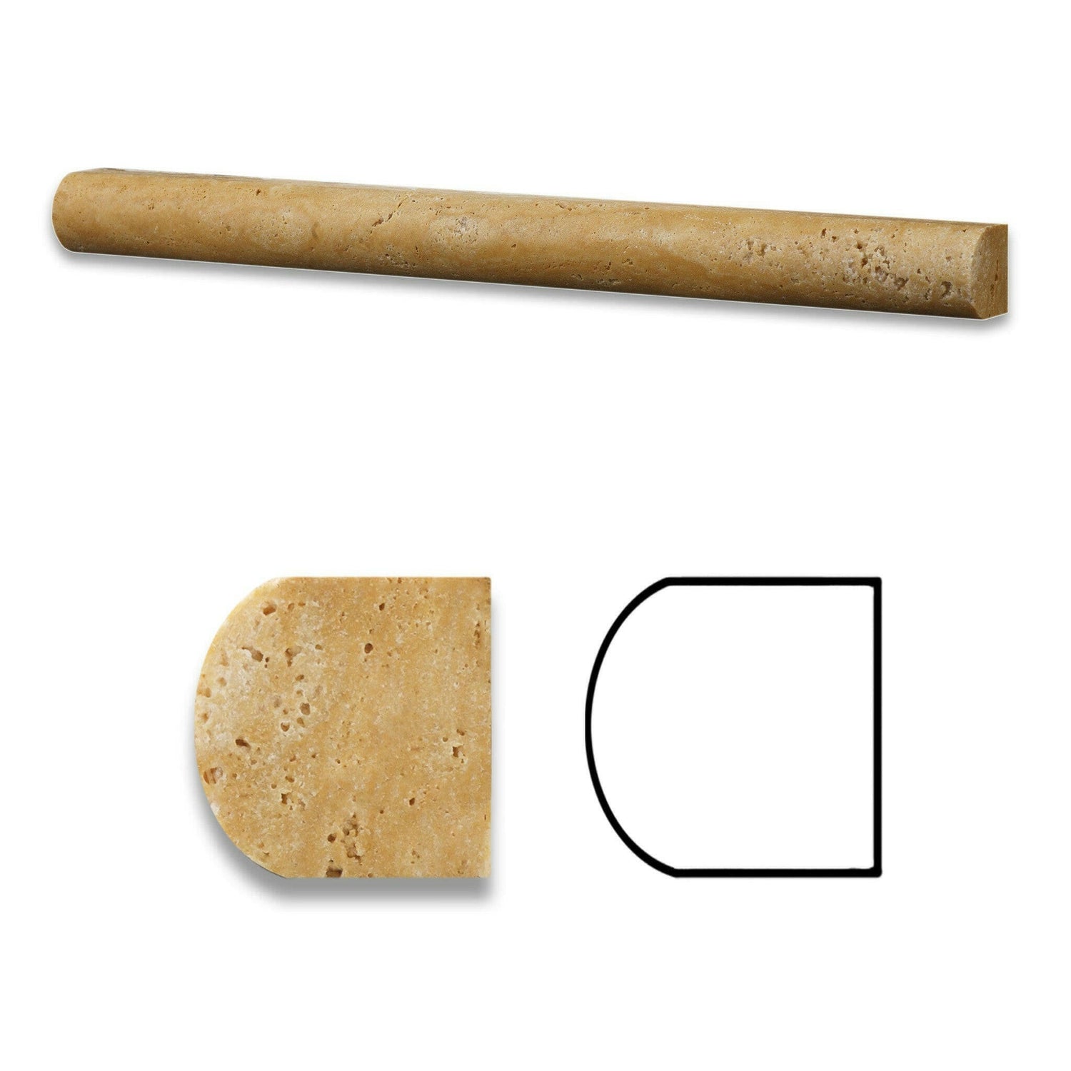 Gold / Yellow Travertine Honed 1x12 Dome Liner Gold / Yellow Travertine Honed 1x12 Dome Liner - American Tile Depot