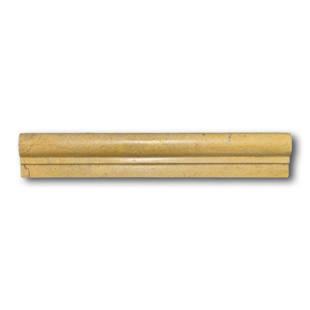 Gold / Yellow Travertine Polished OG-1 Chair Rail Molding Trim Gold / Yellow Travertine Polished OG-1 Chair Rail Molding Trim - American Tile Depot