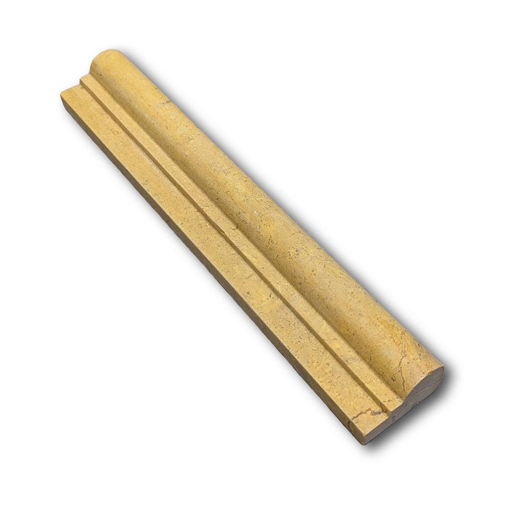 Gold / Yellow Travertine Polished OG-1 Chair Rail Molding Trim Gold / Yellow Travertine Polished OG-1 Chair Rail Molding Trim - American Tile Depot