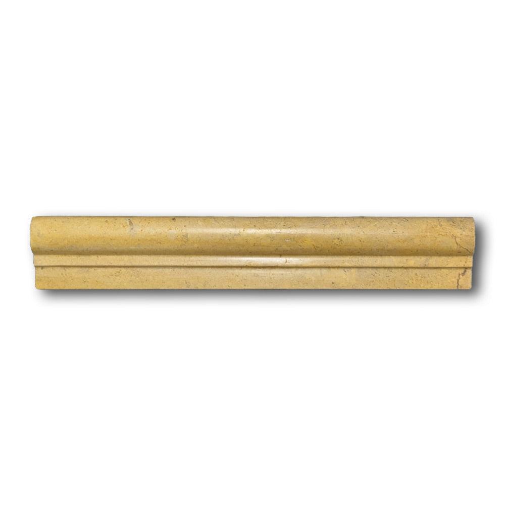 Gold / Yellow Travertine Polished OG-1 Chair Rail Molding Trim Gold / Yellow Travertine Polished OG-1 Chair Rail Molding Trim - American Tile Depot