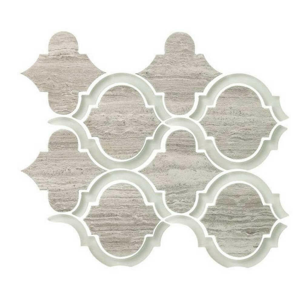 Grace Grey Arabesque Waterjet Mosaic Wall Tile Grace Grey Arabesque Waterjet Mosaic Wall Tile - American Tile Depot