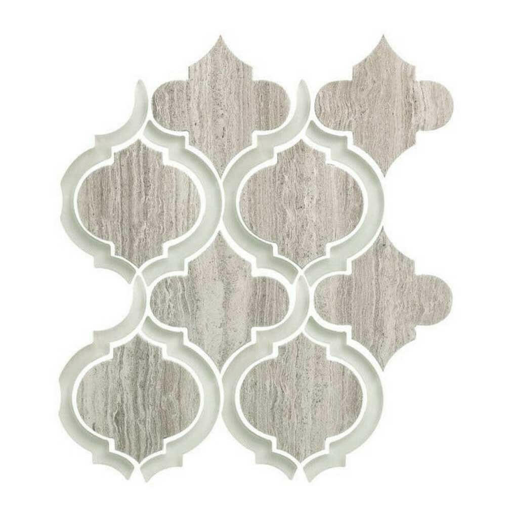 Grace Grey Arabesque Waterjet Mosaic Wall Tile Grace Grey Arabesque Waterjet Mosaic Wall Tile - American Tile Depot