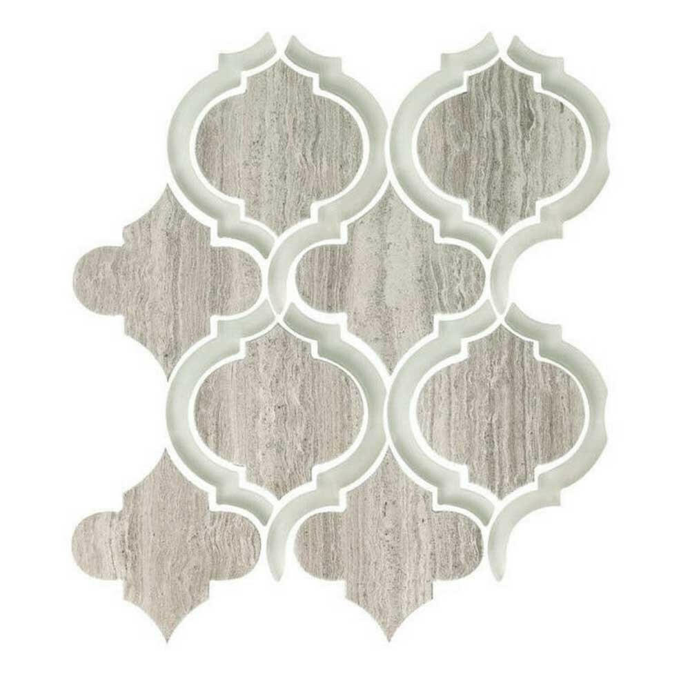 Grace Grey Arabesque Waterjet Mosaic Wall Tile Grace Grey Arabesque Waterjet Mosaic Wall Tile - American Tile Depot
