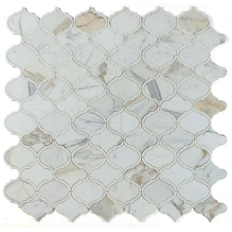 Grace Precious Calacatta Arabesque Waterjet Mosaic Wall Tile Grace Precious Calacatta Arabesque Waterjet Mosaic Wall Tile - American Tile Depot