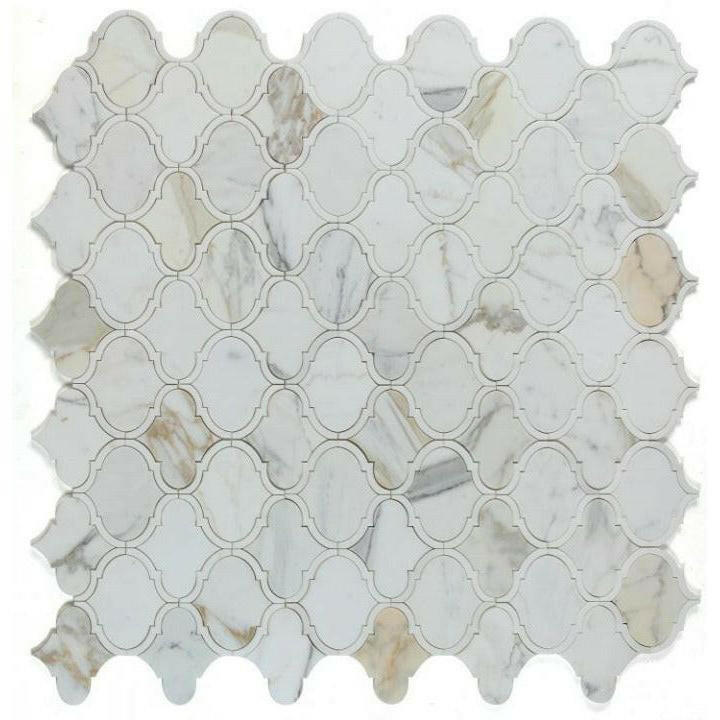 Grace Precious Calacatta Arabesque Waterjet Mosaic Wall Tile Grace Precious Calacatta Arabesque Waterjet Mosaic Wall Tile - American Tile Depot