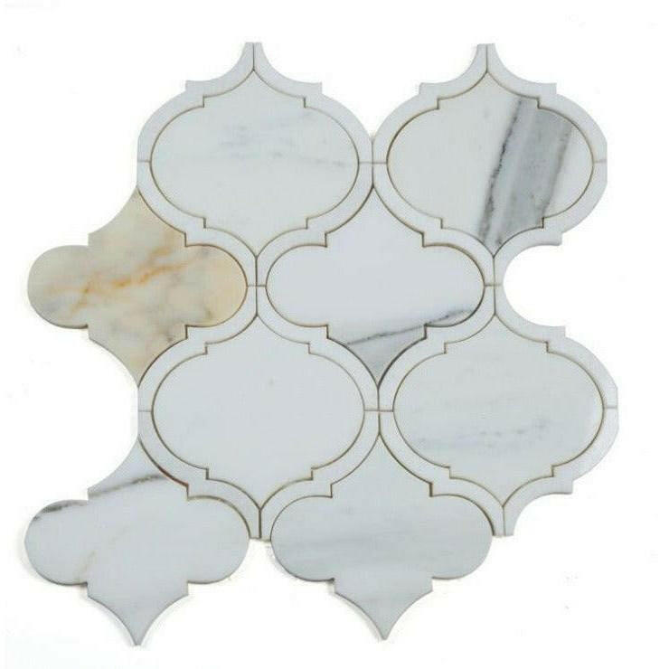 Grace Precious Calacatta Arabesque Waterjet Mosaic Wall Tile Grace Precious Calacatta Arabesque Waterjet Mosaic Wall Tile - American Tile Depot