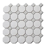 Array White/Gray Octagon Porcelain Mosaic Tile - American Tile Depot
