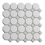 Array White/Gray Octagon Porcelain Mosaic Tile - American Tile Depot