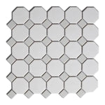 Array White/Gray Octagon Porcelain Mosaic Tile - American Tile Depot