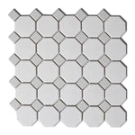 Array White/Gray Octagon Porcelain Mosaic Tile - American Tile Depot