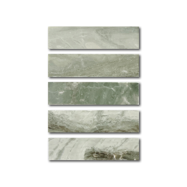 2.5x10 Mineralis Green Brick Polished Marble Tile - American Tile Depot
