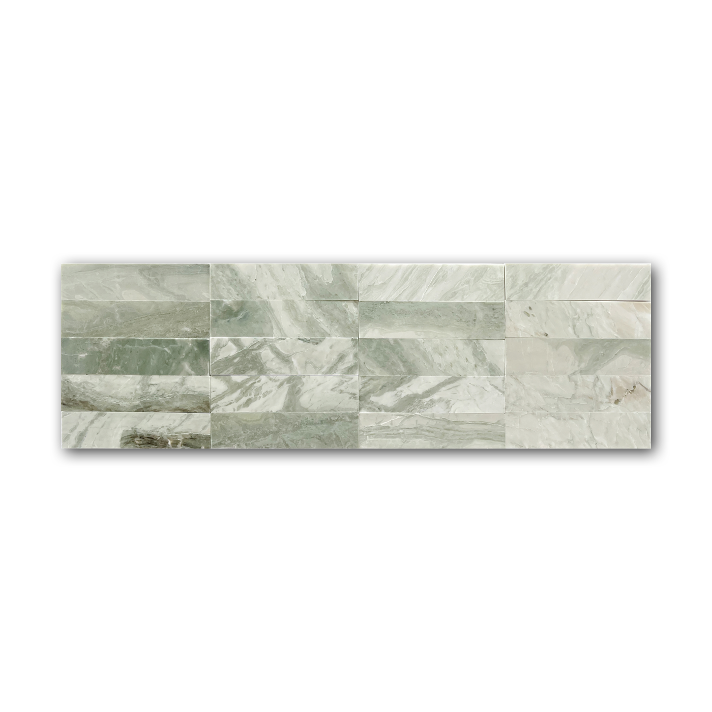 2.5x10 Mineralis Green Brick Polished Marble Tile - American Tile Depot