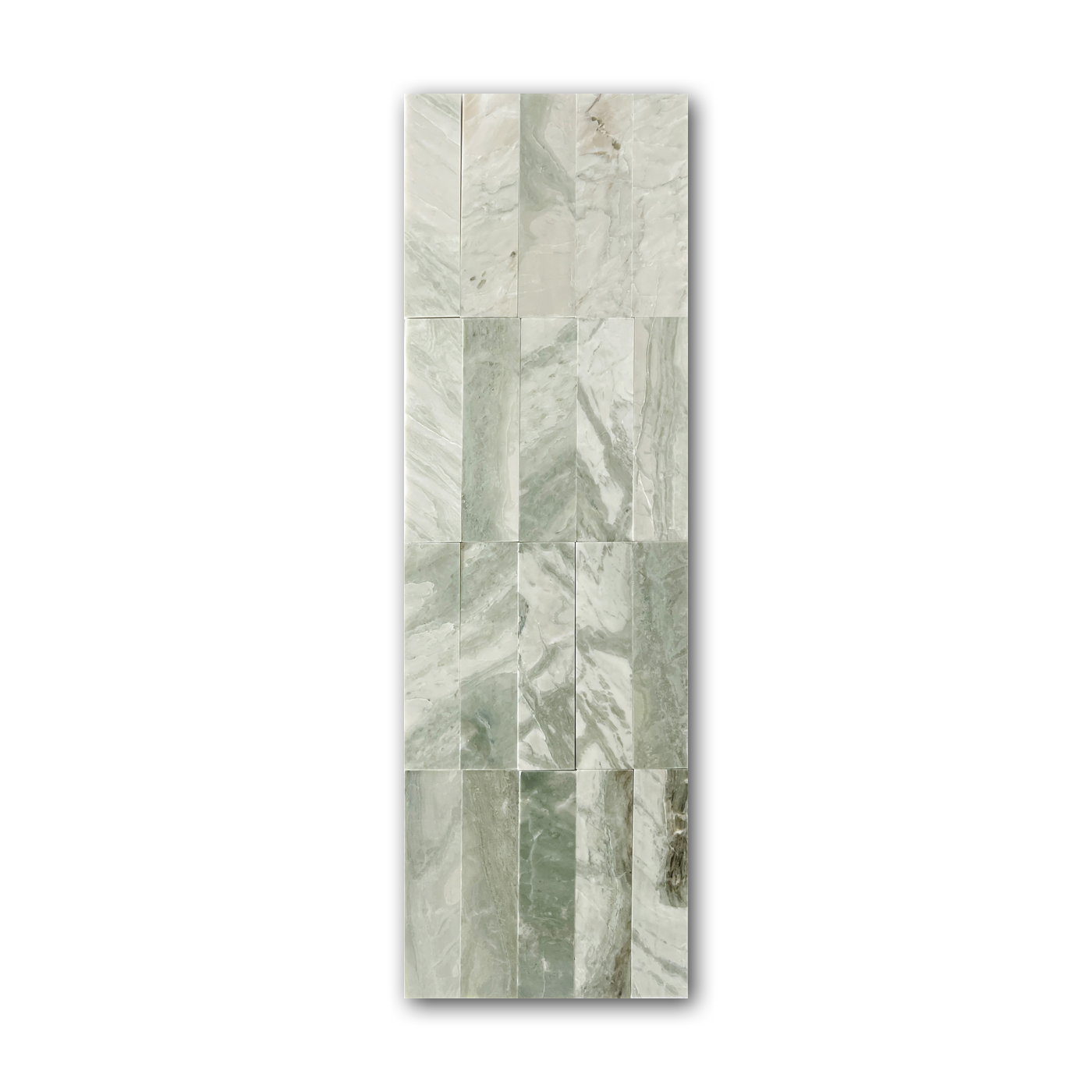 2.5x10 Mineralis Green Brick Polished Marble Tile - American Tile Depot