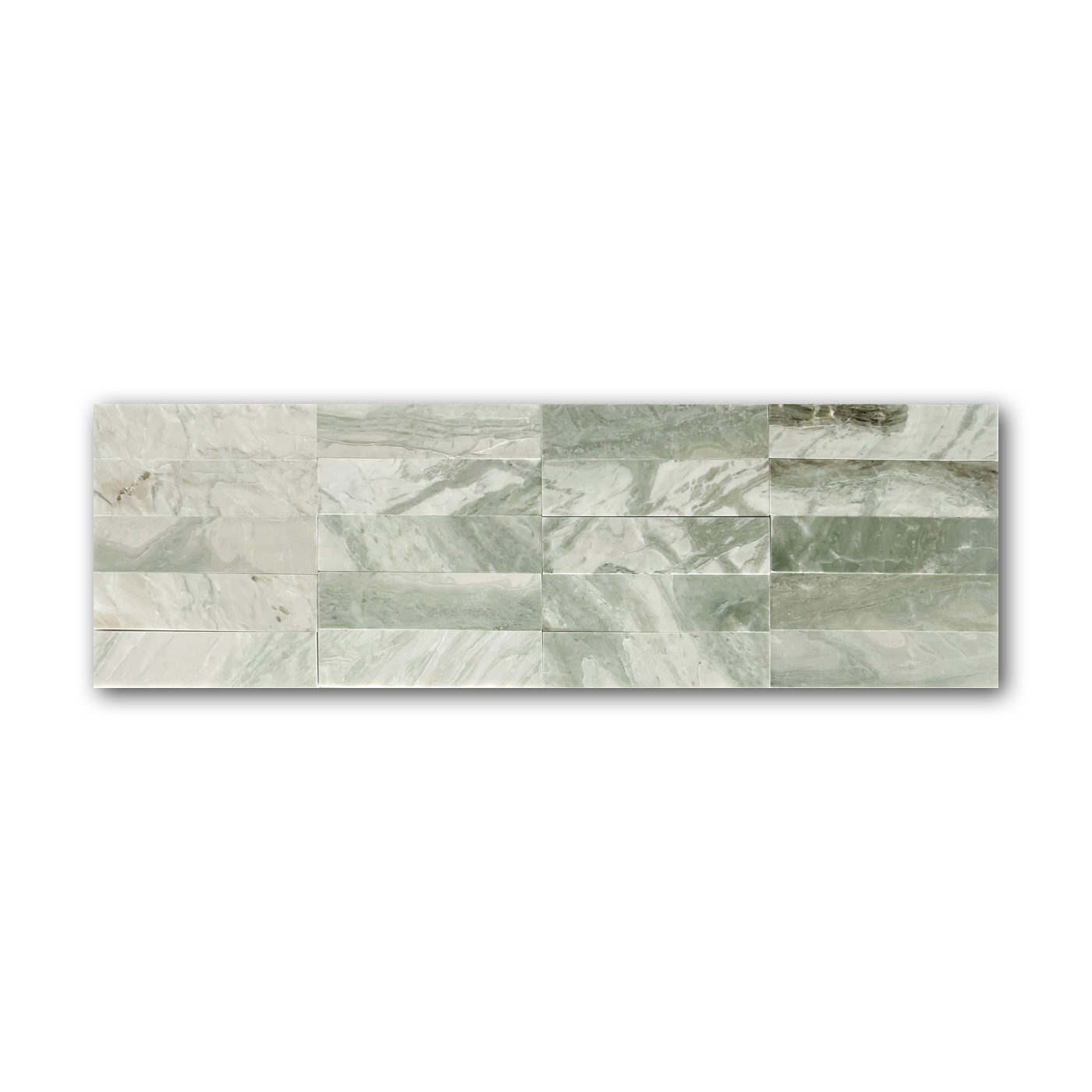 2.5x10 Mineralis Green Brick Polished Marble Tile - American Tile Depot