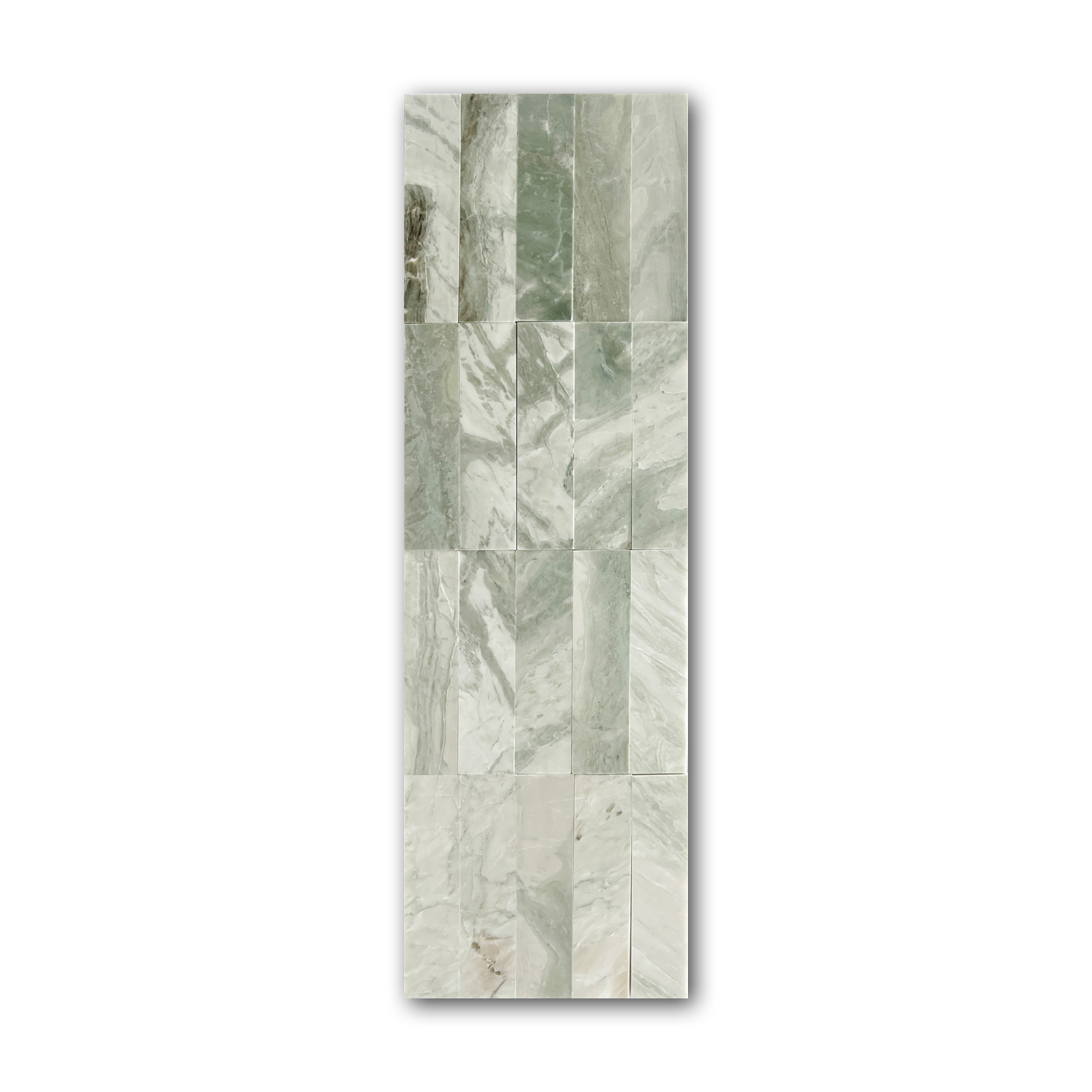 2.5x10 Mineralis Green Brick Polished Marble Tile - American Tile Depot