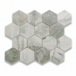 Mineralis Green Mix Hexagon Marble Polished Mosaic Tile - American Tile Depot