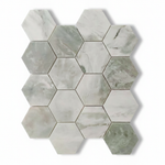 Mineralis Green Mix Hexagon Marble Polished Mosaic Tile - American Tile Depot