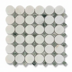 Mineralis Green Mix Circle Marble Polished Mosaic Tile - American Tile Depot